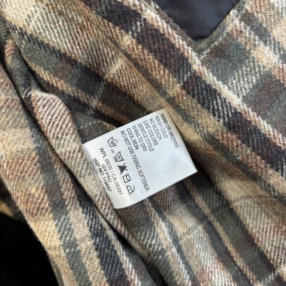 Woolrich Wool Lined Field Coat Mens Sz XL Black Plaid Hood Zip Guide Field 16038 - Picture 10 of 16